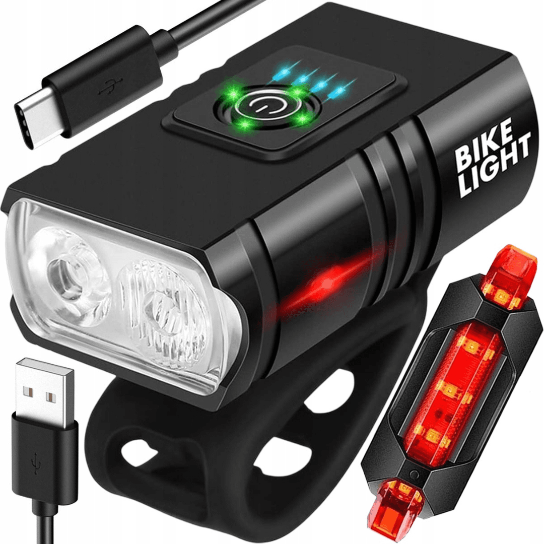 Bike Light PRO X1000 – Zestaw Lamp Rowerowych LED (USB)